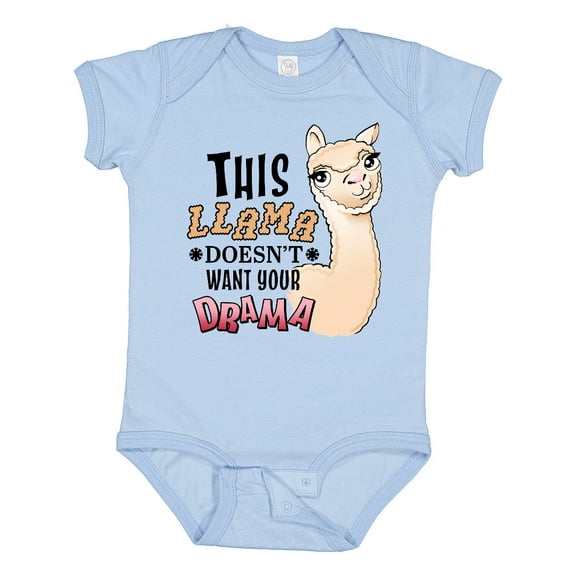 Inktastic This Llama Doesn't Want Your Drama Cute Llama Boys or Girls Baby Bodysuit