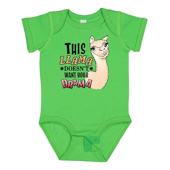 Inktastic This Llama Doesn't Want Your Drama Cute Llama Boys or Girls Baby Bodysuit