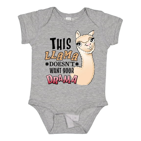 Inktastic This Llama Doesn't Want Your Drama Cute Llama Boys or Girls Baby Bodysuit
