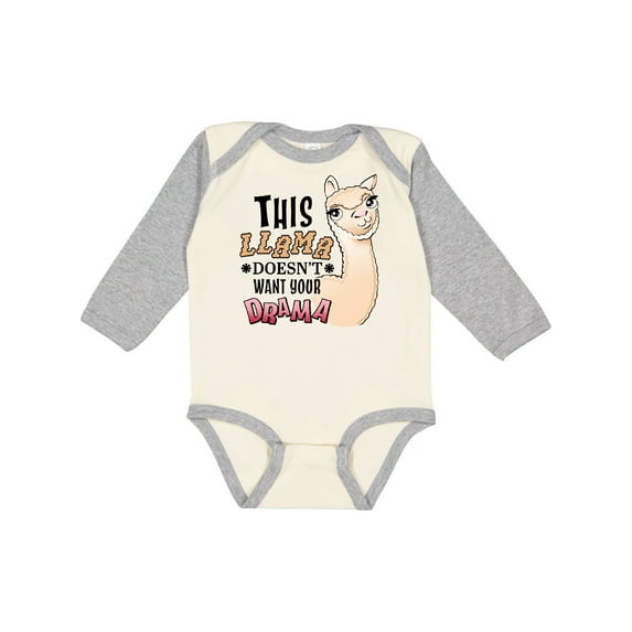 Inktastic This Llama Doesn't Want Your Drama cute llama Boys or Girls Long Sleeve Baby Bodysuit