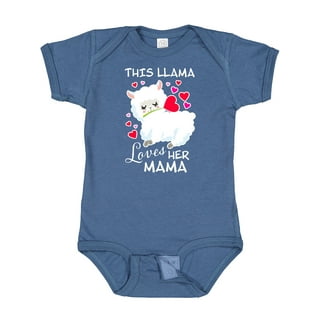 Baby And Toddler Girls Short Sleeve 'Mommy Makes Me Smile' Llama