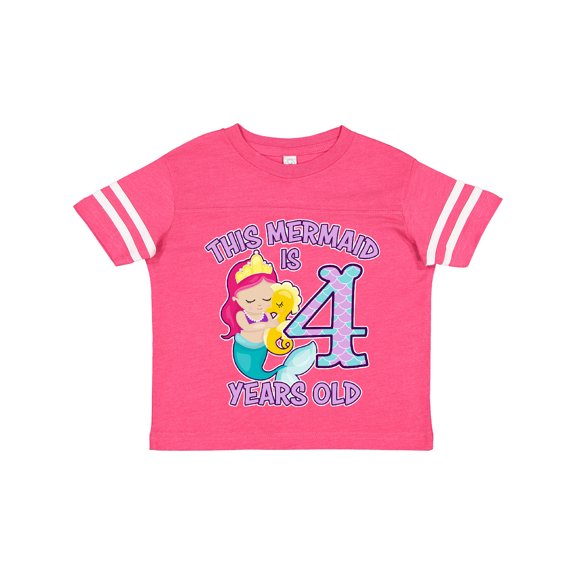 Inktastic This Mermaid is 4 Years Old Girls Toddler T-Shirt