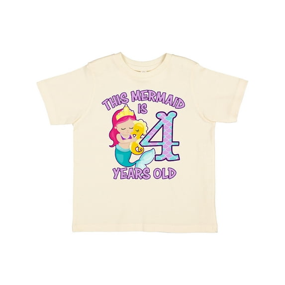 Inktastic This Mermaid is 4 Years Old Girls Toddler T-Shirt