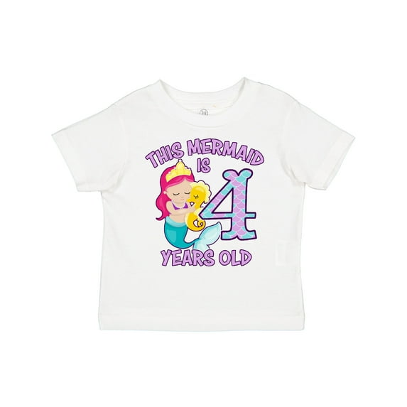 Inktastic This Mermaid is 4 Years Old Girls Toddler T-Shirt