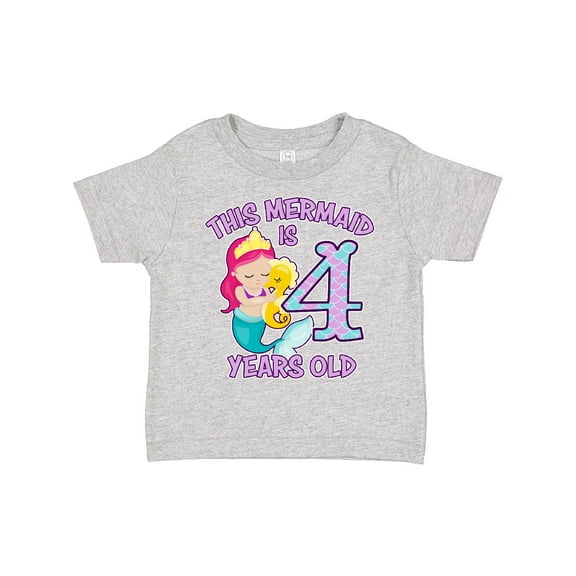 Inktastic This Mermaid is 4 Years Old Girls Toddler T-Shirt