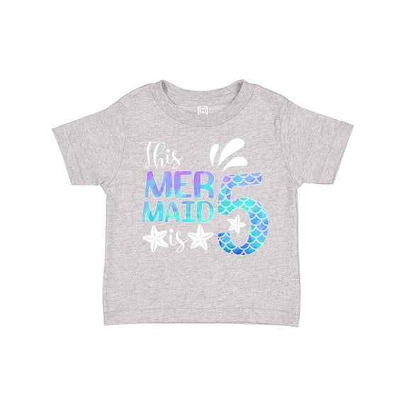 Inktastic This Mermaid is 5 with Starfish and Scales Boys or Girls Toddler T-Shirt