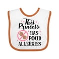 thumbnail image 1 of Inktastic This Princess Has Food Allergies with Peanut Girls Baby Bib, 1 of 4