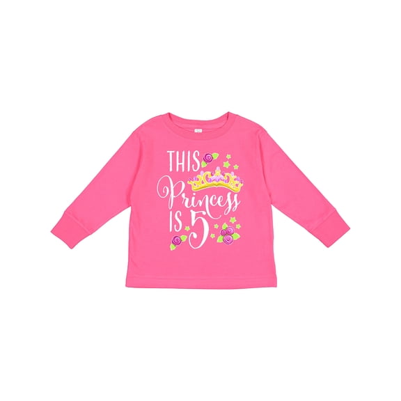 Inktastic This Princess is Five 5th Birthday Girls Long Sleeve Toddler T-Shirt