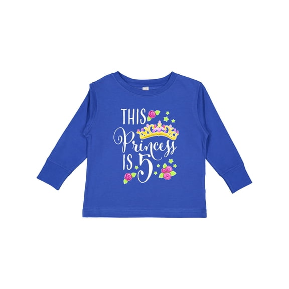 Inktastic This Princess is Five 5th Birthday Girls Long Sleeve Toddler T-Shirt