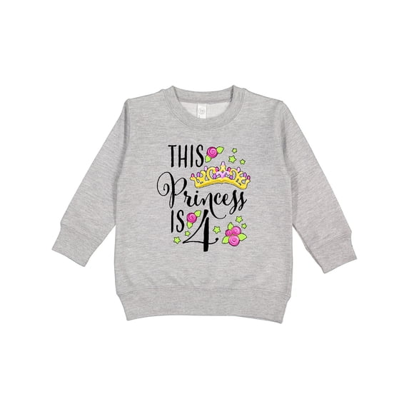 Inktastic This Princess is Four 4th Birthday Toddler Sweatshirt