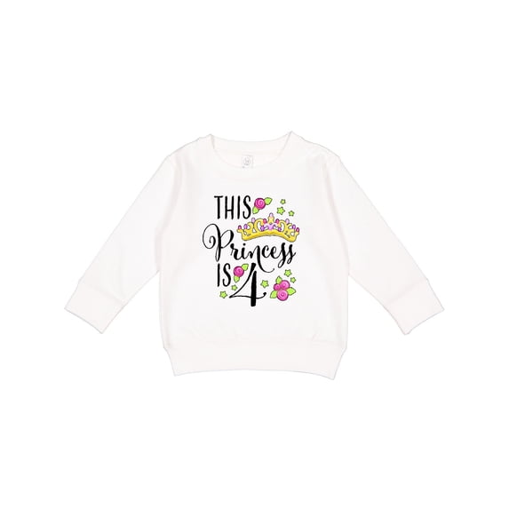 Inktastic This Princess is Four 4th Birthday Toddler Sweatshirt