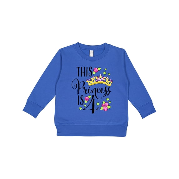 Inktastic This Princess is Four 4th Birthday Toddler Sweatshirt