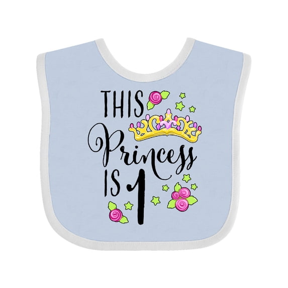 Inktastic This Princess is One First Birthday Girls Baby Bib