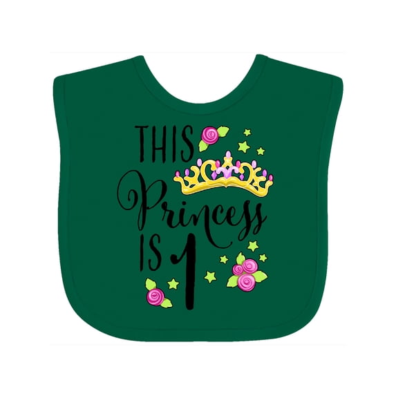 Inktastic This Princess is One First Birthday Girls Baby Bib