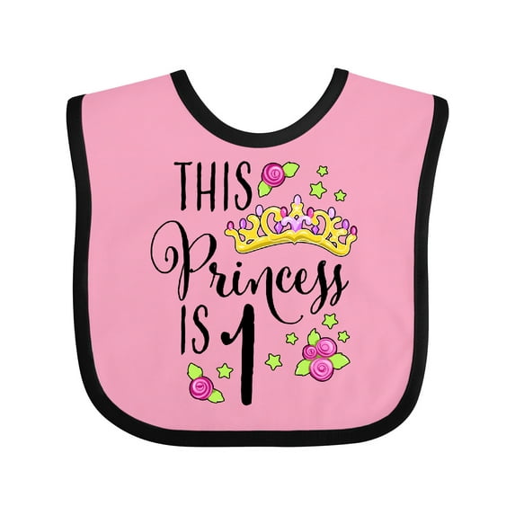 Inktastic This Princess is One First Birthday Girls Baby Bib