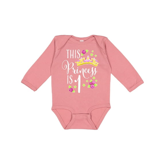 Inktastic This Princess is One First Birthday Girls Long Sleeve Baby Bodysuit