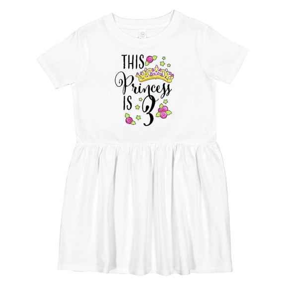 Inktastic This Princess is Three Third Birthday Girls Toddler Dress