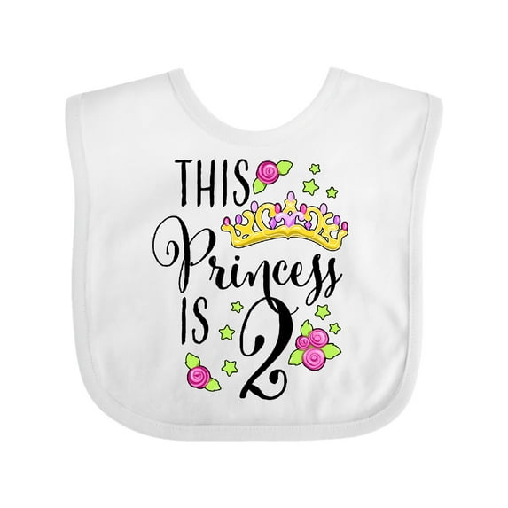 Inktastic This Princess is Two Second Birthday Girls Baby Bib