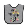 thumbnail image 1 of Inktastic This Princess is Two Second Birthday Girls Baby Bib, 1 of 4