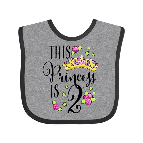 Inktastic This Princess is Two Second Birthday Girls Baby Bib