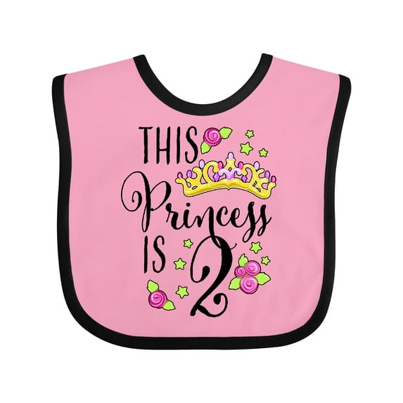 Inktastic This Princess is Two Second Birthday Girls Baby Bib