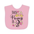 thumbnail image 1 of Inktastic This Princess is Two Second Birthday Girls Baby Bib, 1 of 4