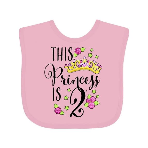 Inktastic This Princess is Two Second Birthday Girls Baby Bib