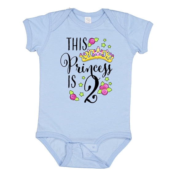 Inktastic This Princess is Two- Second Birthday Girls Baby Bodysuit