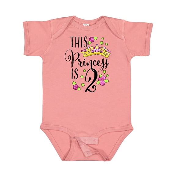 Inktastic This Princess is Two- Second Birthday Girls Baby Bodysuit