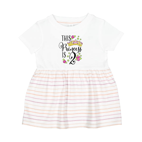 Inktastic This Princess is Two Second Birthday Girls Baby Dress