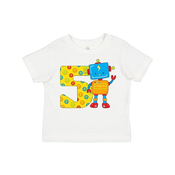 Inktastic This Robot is Five Fifth Birthday Boys or Girls Toddler T-Shirt