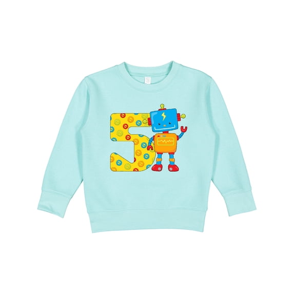 Inktastic This Robot is Five Fifth Birthday Toddler Sweatshirt