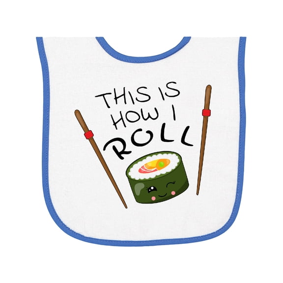 Inktastic This is How I Roll Cute Sushi Baby Terry Cloth Bib