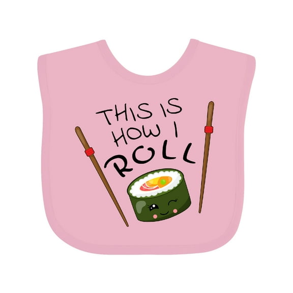 Inktastic This is How I Roll Cute Sushi Boys or Girls Baby Bib