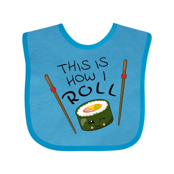 Inktastic This is How I Roll Cute Sushi Boys or Girls Baby Bib