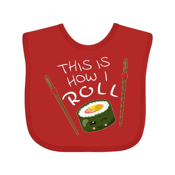 Inktastic This is How I Roll Cute Sushi Boys or Girls Baby Bib