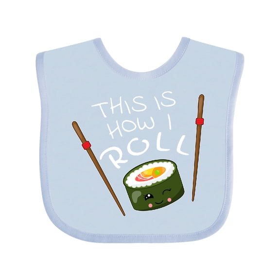 Inktastic This is How I Roll Cute Sushi Boys or Girls Baby Bib