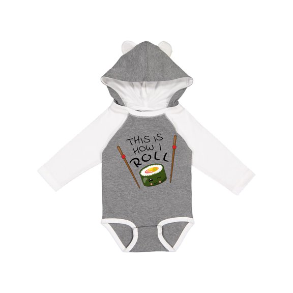 Inktastic This is How I Roll Cute Sushi Boys or Girls Long Sleeve Baby Bodysuit