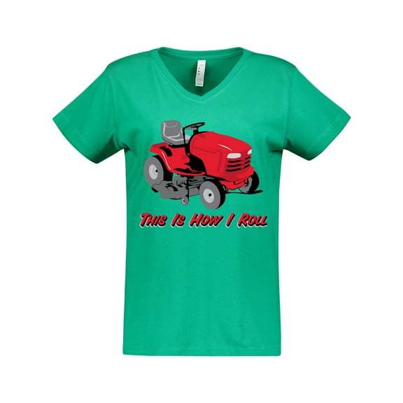 Inktastic This is How I Roll Mower Women's V-Neck T-Shirt