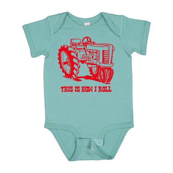 Inktastic This is How I Roll Tractor Red Boys or Girls Baby Bodysuit