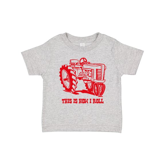 Inktastic This is How I Roll Tractor Red Boys or Girls Baby T-Shirt