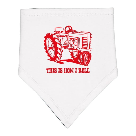 Inktastic This is How I Roll Tractor Red Baby Bandana Bib