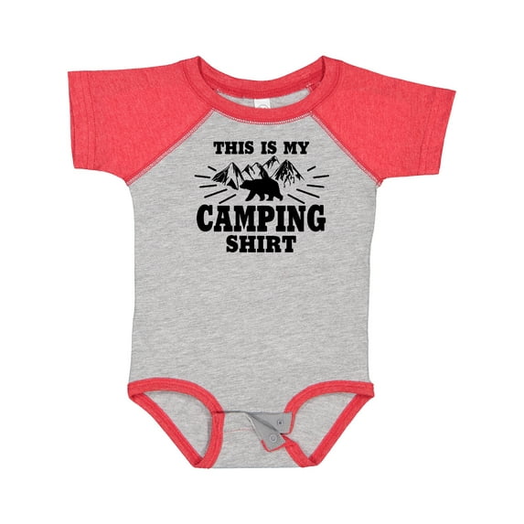 Inktastic This is My Camping Shirt with Bear and Moutains Boys or Girls Baby Bodysuit