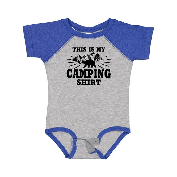 Inktastic This is My Camping Shirt with Bear and Moutains Boys or Girls Baby Bodysuit