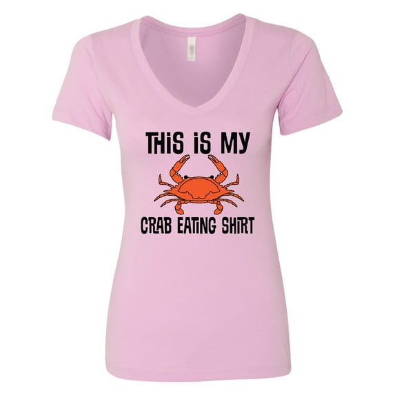 Inktastic This is My Crab Eating Shirt Women's V-Neck T-Shirt