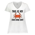 thumbnail image 1 of Inktastic This is my Crab Eating Shirt Women's Plus Size V-Neck T-Shirt, 1 of 5