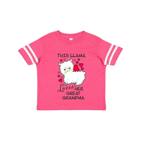 Inktastic This llama loves her Great Grandma with Hearts Boys or Girls Toddler T-Shirt