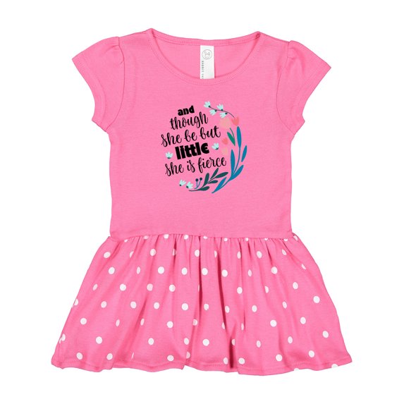 Inktastic Though She Be but Little Fierce Quote Gift Baby Girl Dress