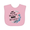 thumbnail image 1 of Inktastic Though She Be but Little Fierce Quote Girls Baby Bib, 1 of 4