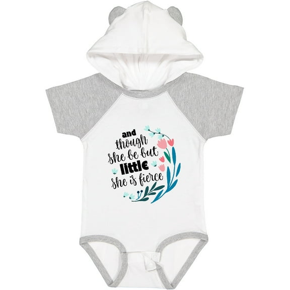 Inktastic Though She Be but Little Fierce Quote Girls Baby Bodysuit